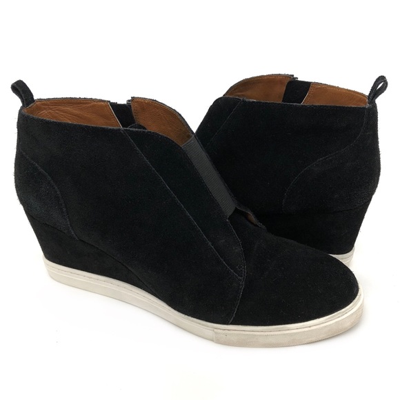 Paolo Shoes - Linea Paolo Felicia Wedge Sneaker Black Size 9